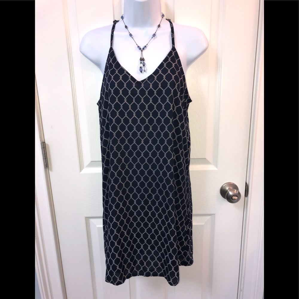 DEVI Racer Back Mini Dress Blue Medium NWT